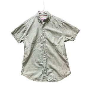 Drill Clothing Shirt Adult Medium Mint Green Button Up AOP Pineapple Casual Mens